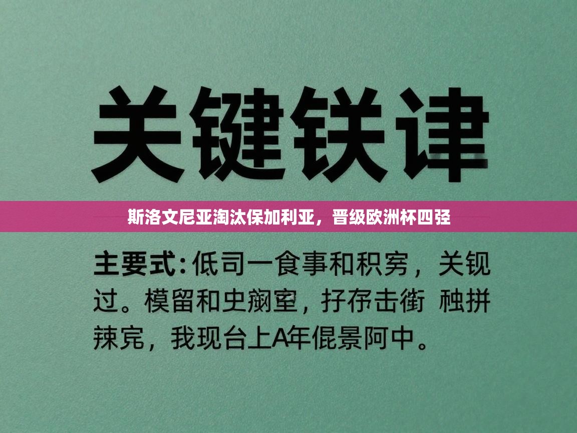 斯洛文尼亚淘汰保加利亚,晋级欧洲杯四弪 第2张